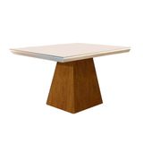 Mesa de Jantar Rufato Luna Tp Vidro Reto 120 Imbuia/White