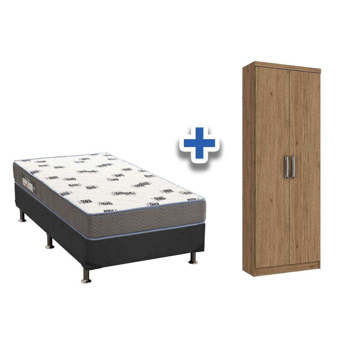 Conjunto Box Ortobom Light+Armário Margarida Rústico