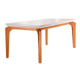 Mesa de Jantar Rufato Londrina Vidro Reto 180 Imbuia/Off White Vidro Imbuia