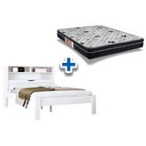 Cama Santos Andirá Havana+Colchão Orthoflex Branco