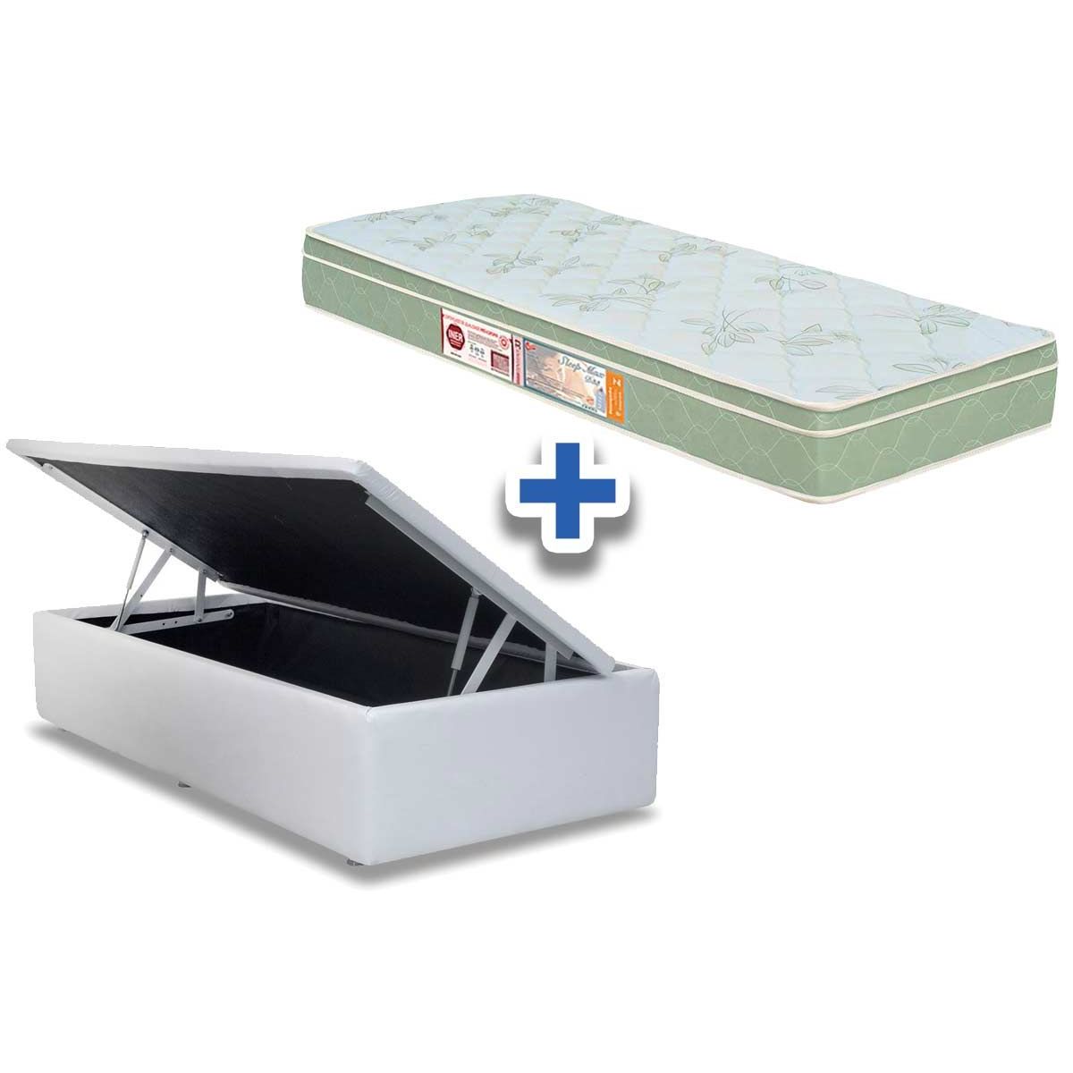 Conjunto Baú-Colchão Castor D33 Sleep Max+Cama Solteiro 88