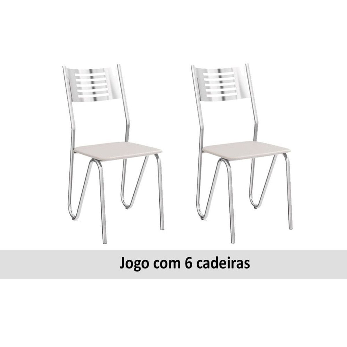 Cadeira Kappesberg Nápoles 2C045CR (6 Uni) Croma/Branco