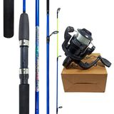 Kit De Pesca Molinete Redfox Fx200 Com Linha + Vara Star 1,35m 8-12 Lbs 2 Partes