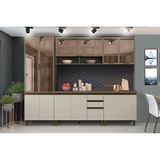 Cozinha Modulada Henn Connect 7 Pecas 2 Armarios 2 Balcoes 1 Paneleiro 2 Complementos C7p03 Duna Cristal