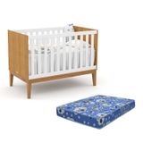 Berço Americano Unique Freijó/branco Soft/eco Wood Com Colchão Baby Physical - Matic Móveis