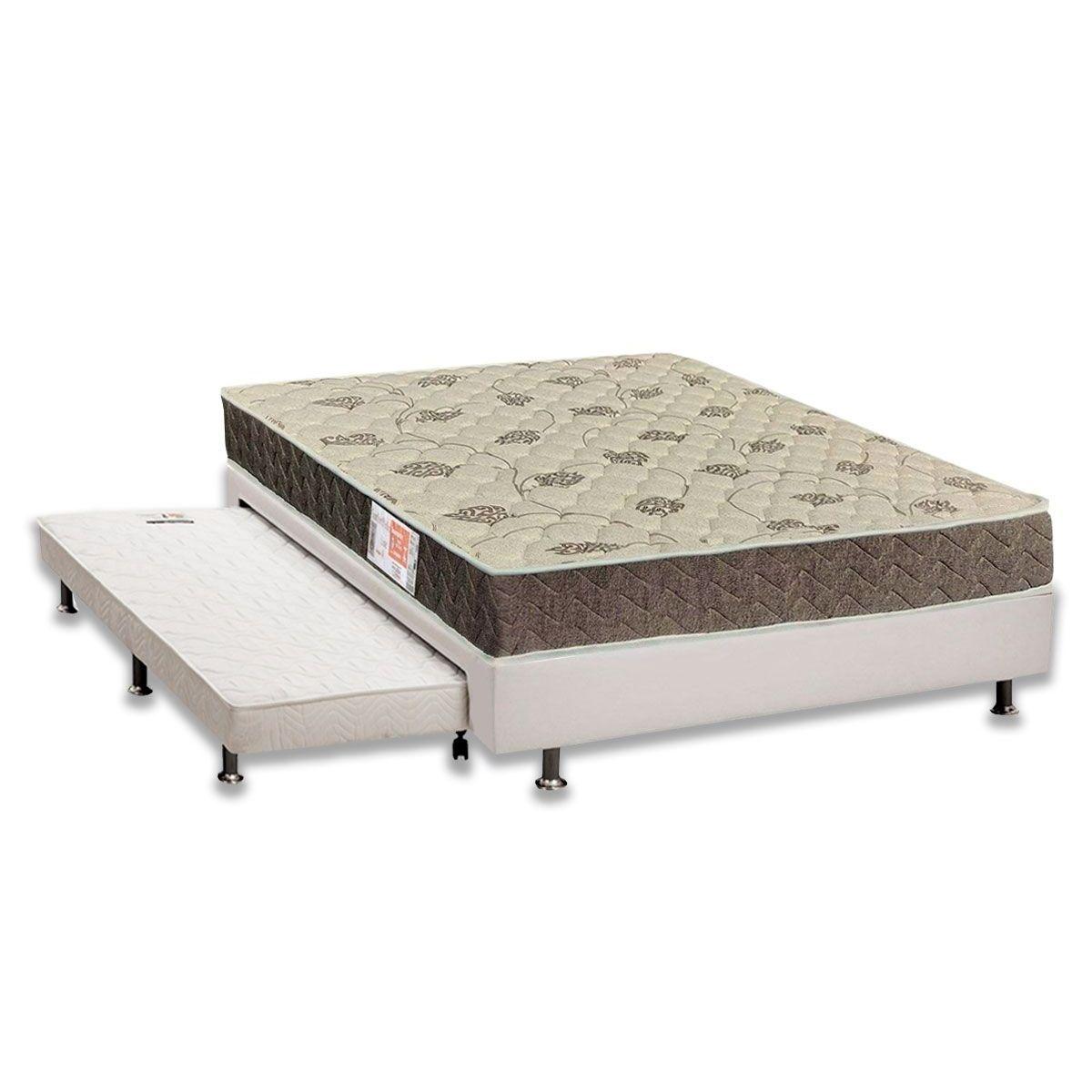 Cama Box C Auxiliar Casal Colchao Espuma Orthoflex D33 Comfortpedic Line Base Crc Courano White 138x188