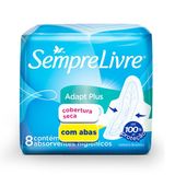 Absorvente Externo Sempre Livre Adapt Plus Noite e Dia Cobertura Suave com Abas c/ 16 Unidades