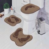 Kit Tapete Banheiro Premium Pegada Castor Guga Tapetes 3 peças Guga Tapetes