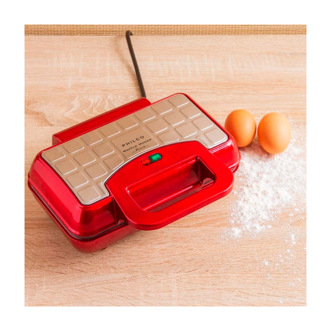 Máquina De Waffle Philco Maker Style Pwm01v Rápida E Prática Com 770w Vermelha Carrefour