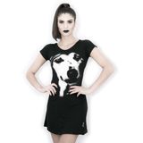 Vestido Camiseta Curto Preta - Estampa Cão ANIMI