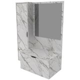 Gabinete Para Cuba De Banheiro Com Espelho Bn3604 Marmore Branco Tecno Mobili