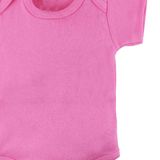 Body Roupa de Bebê Manga Curta Suedine Algodão Pink