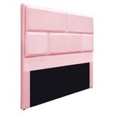 Cabeceira King Brick P02 195 Cm Para Cama Box Suede Rosa Bebê - Amarena Móveis