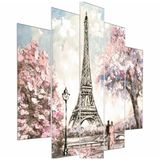 Quadro Decorativo Torre Eiffel Paisagem Casal Sala Quarto