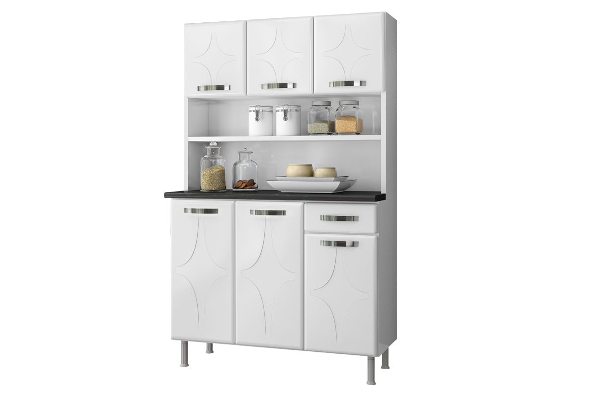 Kit Triplo Telasul Rubi c/ Tampo 1 Gav 3 Ptas Baixa 105cm Cor Branco