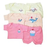 Kit Bebê 3 Conjunto Body e Short Bordado