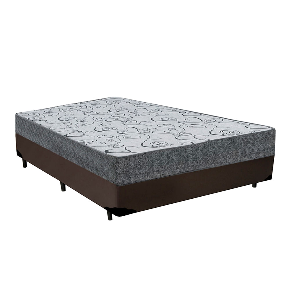 Cama Box Casal Colchão Espuma D33 Maxx Kansas + Box Sintético 70x138x188