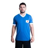 Camisa Japão Retrô 1950  Azul Gola Branca