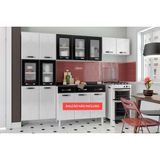 Cozinha Modulada Telasul Rubi De Aco 3 Pecas 2 Armarios 1 Paneleiro Cpt49 Branco Preto