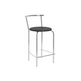 Banqueta Carraro 106 Aço Cromada (2 Unidades) Crom/Preto