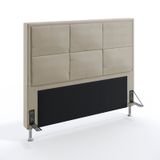 Cabeceira Maia 160 Para Cama Queen Couro Artificial Bege Aradecor