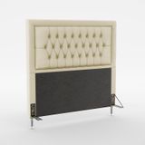 Cabeceira Estofada Decorativa Pegasus Para Cama Box 160 Para Cama Queen Sued Bege Aradecor