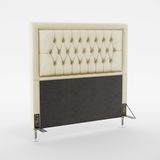 Cabeceira Pegasus 160 Decorativa De Cama Queen N-030 Veludo Bege Aradecor