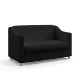 Poltrona Namoradeira Alya Couro Preto Aradecor