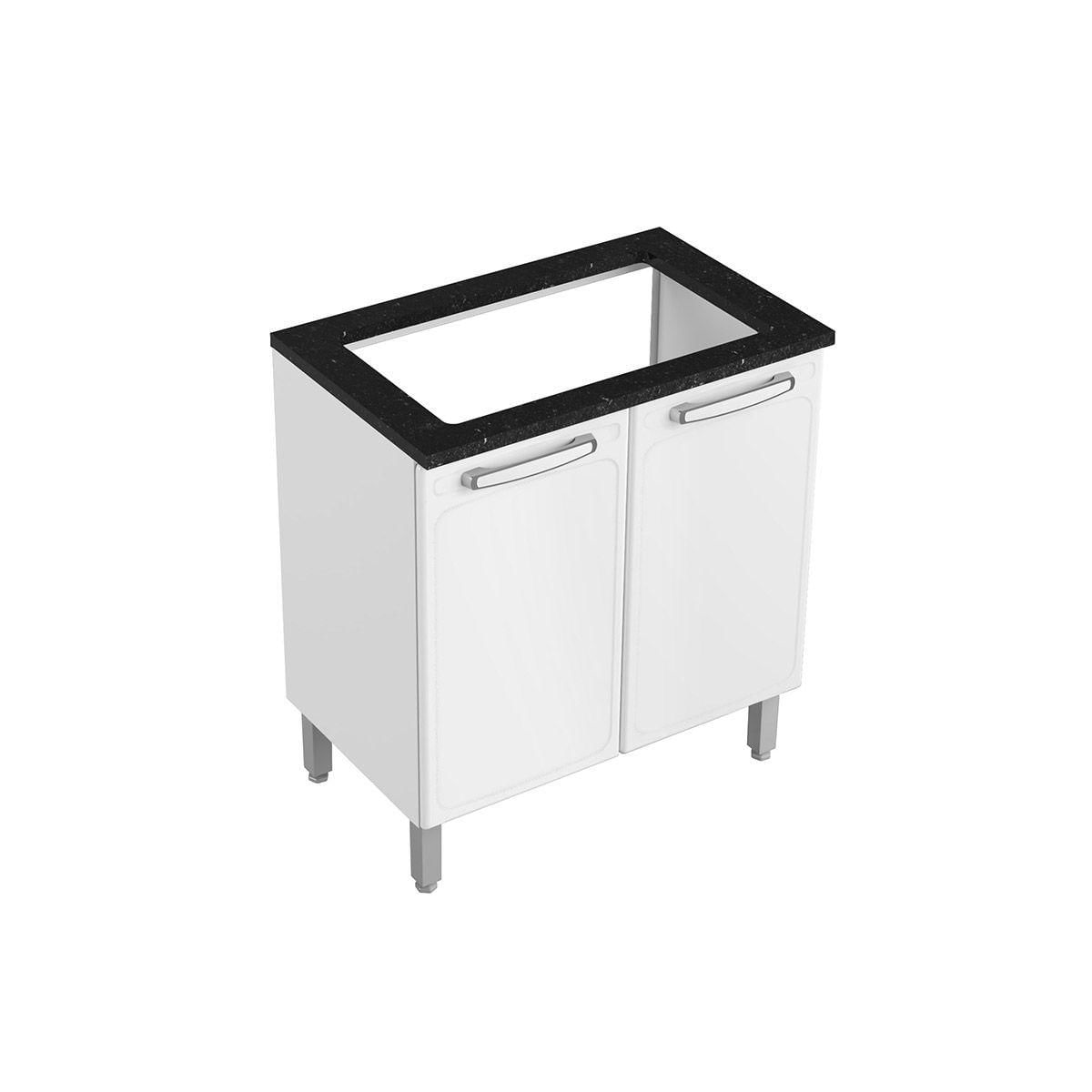 Gabinete De Cozinha Modulado Balcao P Cooktop Evidence 7174 2 Portas Branco Bertolini