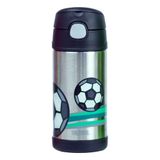 Garrafa Garrafinha Térmica Infantil Thermos 355ml Futebol