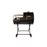 Churrasqueira Meio Bafo Meio Grill 200l Grelha,suporte Rodas