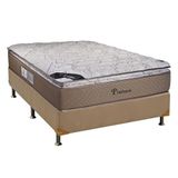 Cama Box Casal Colchao Molas Luckspuma Masterpocket Ensacadas Platinum New Base Crc Suede Bege 138x188