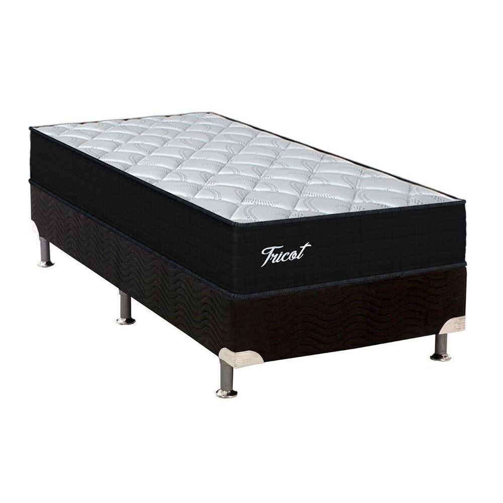 Cama Box Solteiro Colchao Molas Orthoflex Masterpocket Ensacadas Tricot Base Crc Suede Black 88x188