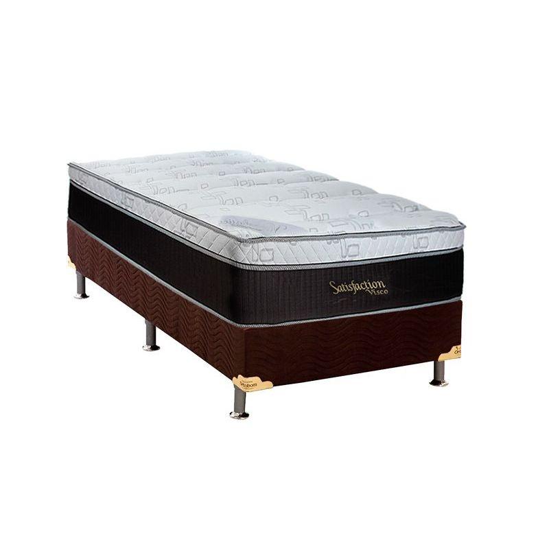 Cama Box Solteiro Colchao Molas Luckspuma Masterpocket Ensacadas Lucksfaction Viscoelastico Base Crc Suede Brown 88x188