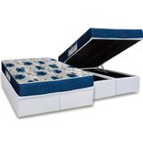 Cama Box Bau Queen Colchao Espuma Ortobom D28 Ep Iso 60 Super Firme Base Crc Courano White 158x198