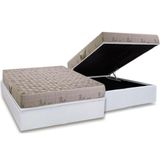 Cama Box Bau Casal Colchao Espuma Herval D33 Cannes Base Crc Courano White 138x188