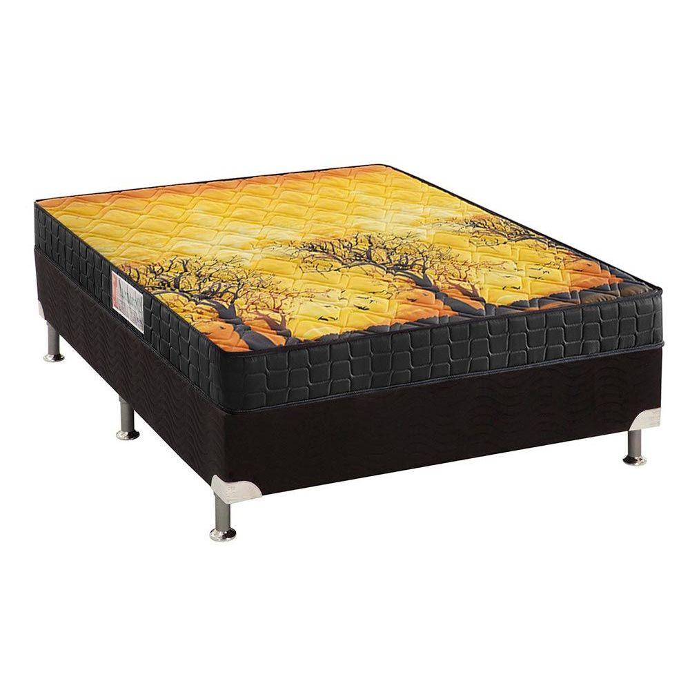 Cama Box Casal Colchao Ortopedico Anjos D28 Ep Anatomico Pantanal Base Crc Suede Black 138x188