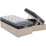 Cama Box Bau Solteiro Colchao Ortopedico Probel D28 Ep Guarda Costas Promiddle Plus Base Crc Suede Clean 88x188