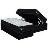 Cama Box Bau Solteiro Colchao Molas Orthoflex Masterpocket Ensacadas Tricot Base Crc Suede Black 88x188