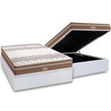 Cama Box Bau Casal Colchao Ortopedico Probel D26 Ag65 Guarda Costas Mega Firme Base Crc Courano White 138x188