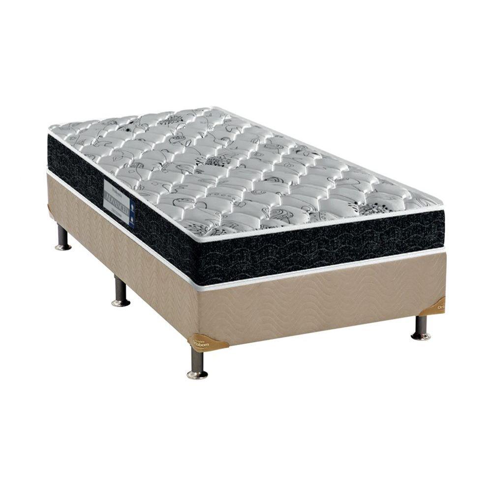 Cama Box Solteiro Colchao Espuma Probel D45 Firmepedic Advanced Tech2000 Base Crc Suede Clean 88x188