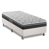 Cama Box Solteiro Colchao Espuma Pelmex D33 Active Premium Base Crc Courano White 88x188