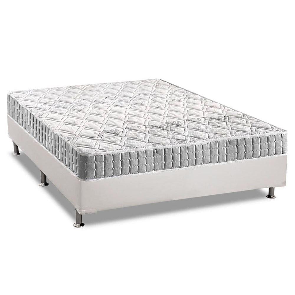 Cama Box Casal Colchao Espuma Anjos D33 Orthosono Base Crc Courano White 138x188