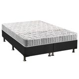 Cama Box Queen Colchao Espuma Anjos D33 Orthosono Base Crc Suede Gray 158x198