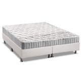 Cama Box Queen Colchao Espuma Anjos D33 Orthosono Base Crc Courano White 158x198