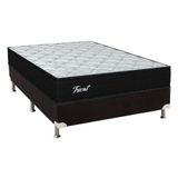 Cama Box Casal Colchao Molas Masterpocket Ensacadas Orthoflex Tricot Base Crc Suede Black 138x188