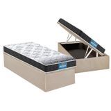 Cama Box Bau Solteiro Colchao Espuma Probel D28 Ep Guarda Costas Promiddle Double Face Base Crc Suede Clean 88x188