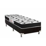 Cama Box Solteiro Colchao Espuma Luckspuma D33 Supreme Black Pro Saude Duplo Base Crc Suede Black 88x188