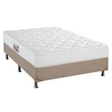 Cama Box Casal Colchao Espuma Herval D45 Top Base Crc Suede Clean 138x188