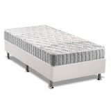 Cama Box Solteiro Colchao Espuma Anjos D33 Orthosono Base Crc Courano White 88x188